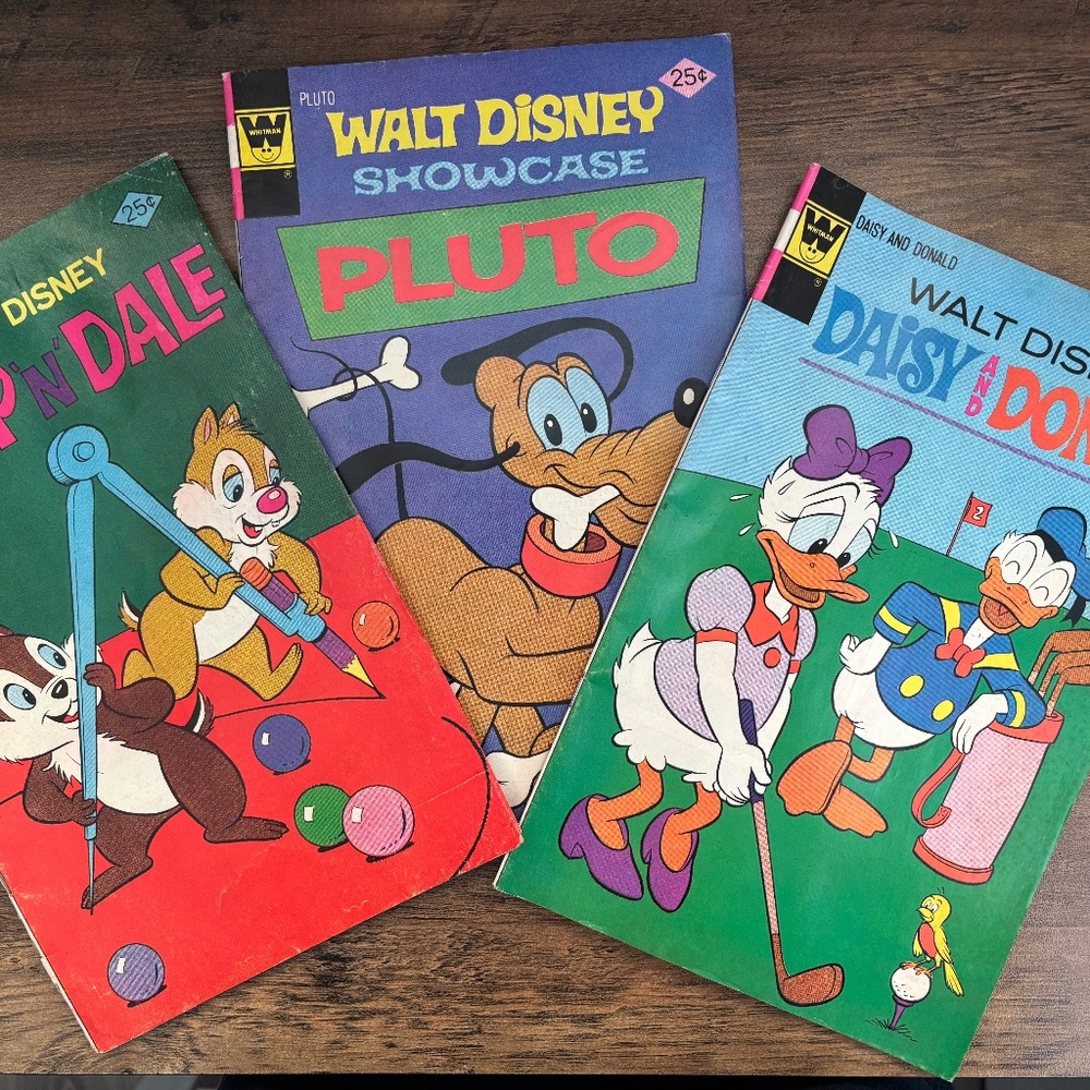 VINTAGE Walt Disney Whitman COMIC BOOKS Chip N Dale , PLUTO, Donald Duck & Daisy